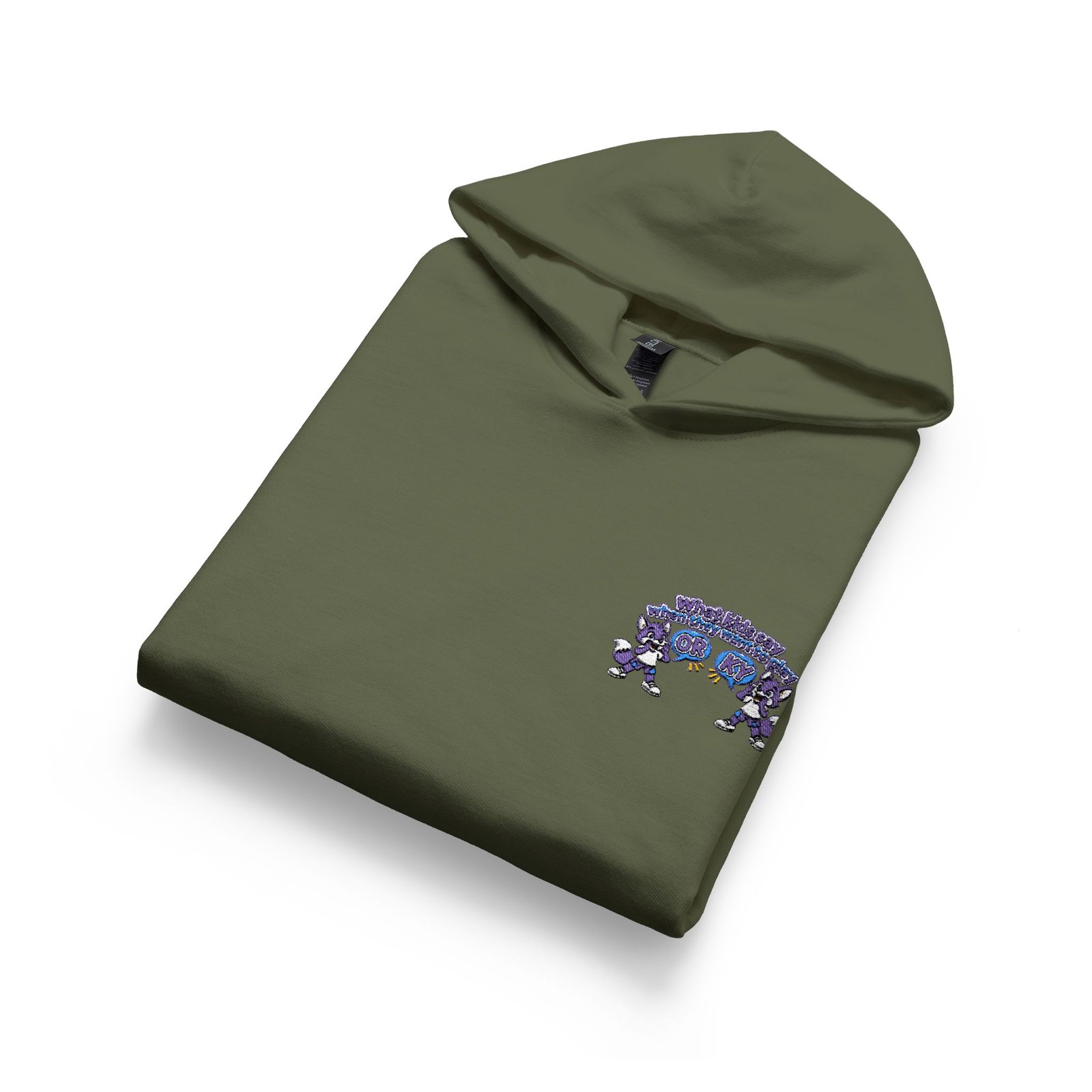 Softstyle Youth Midweight Hooded Sweatshirt— what kids say orky the purple fox - Image 27