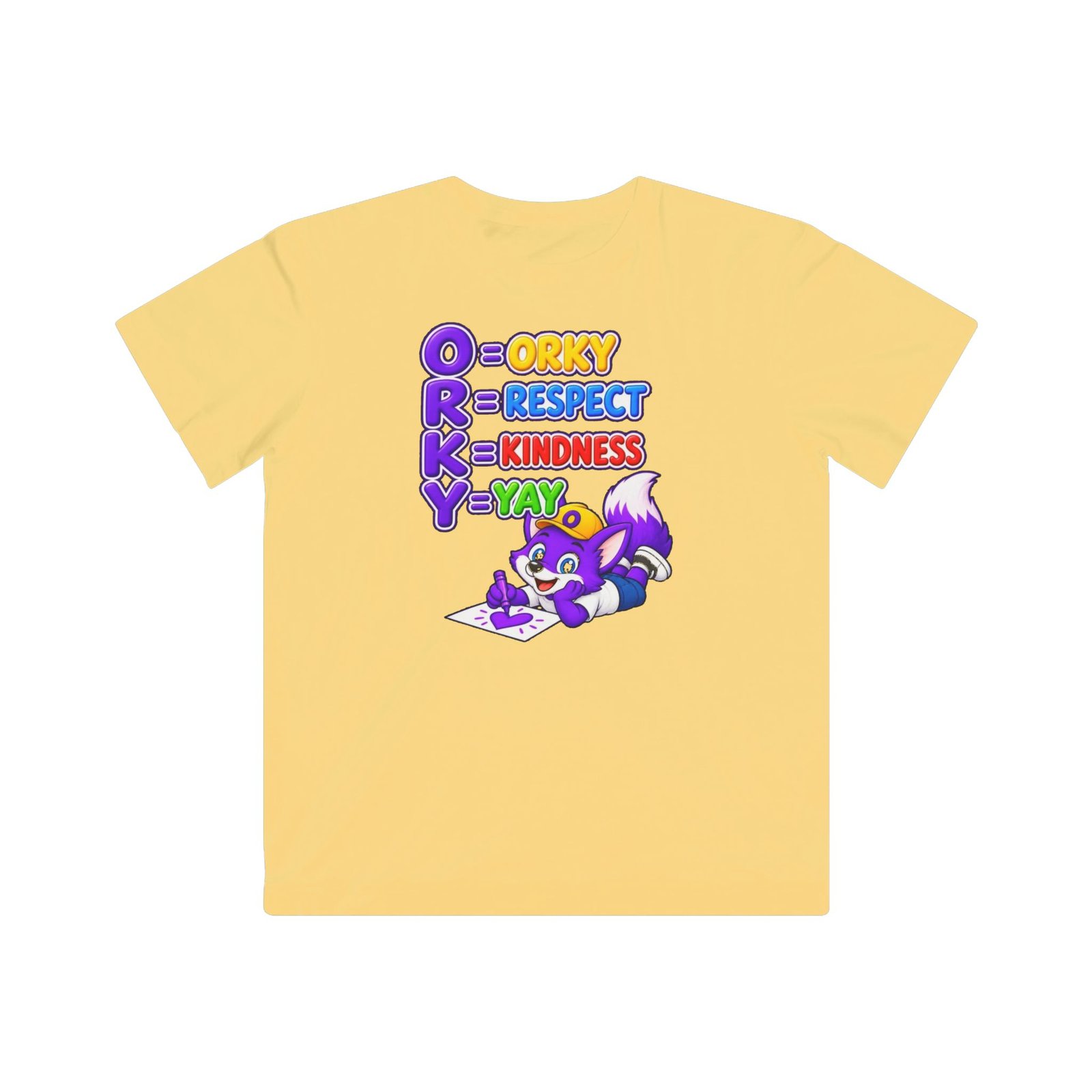 Kids Fine Jersey Tee — "O R K Y: Orky, Respect, Kindness, Yay" - Image 10
