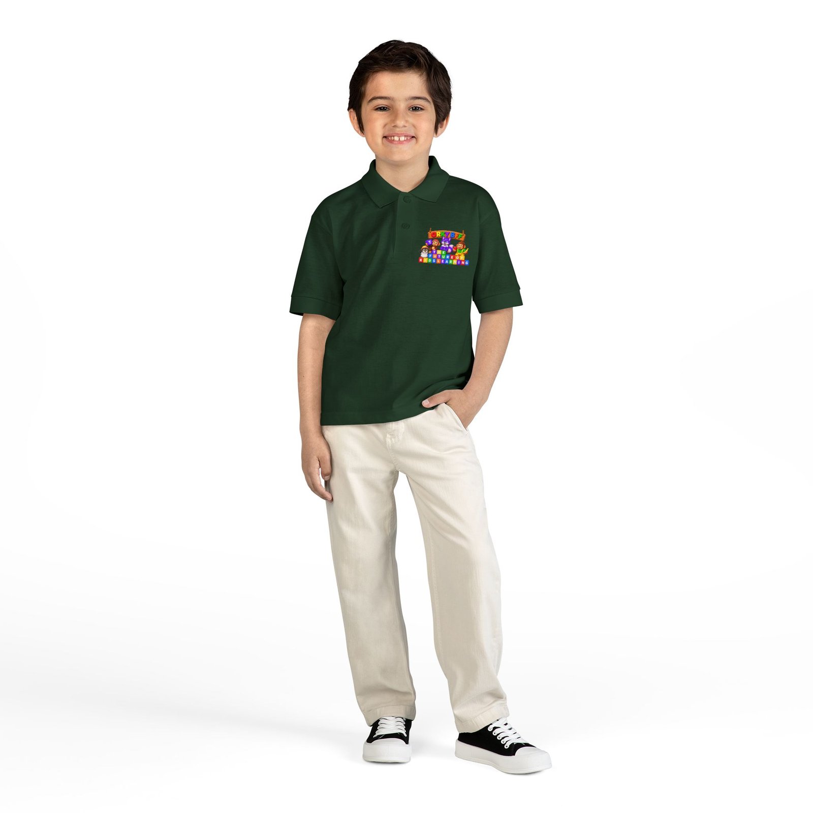 DryBlend® Youth Jersey Polo — Orky BFF kids learning - Image 24