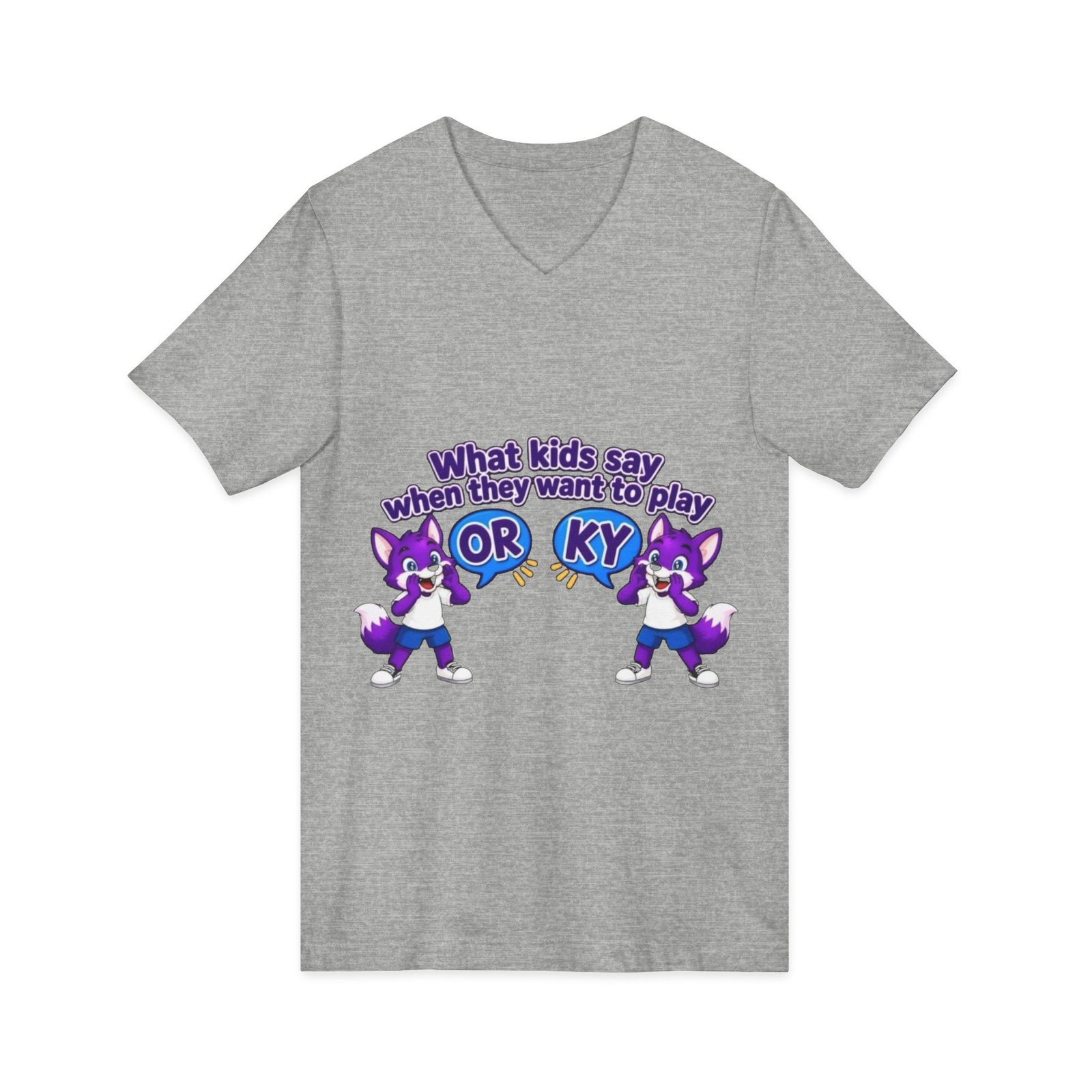 Unisex Jersey Short Sleeve V-Neck Tee — ' What Kids Say ' - Image 19