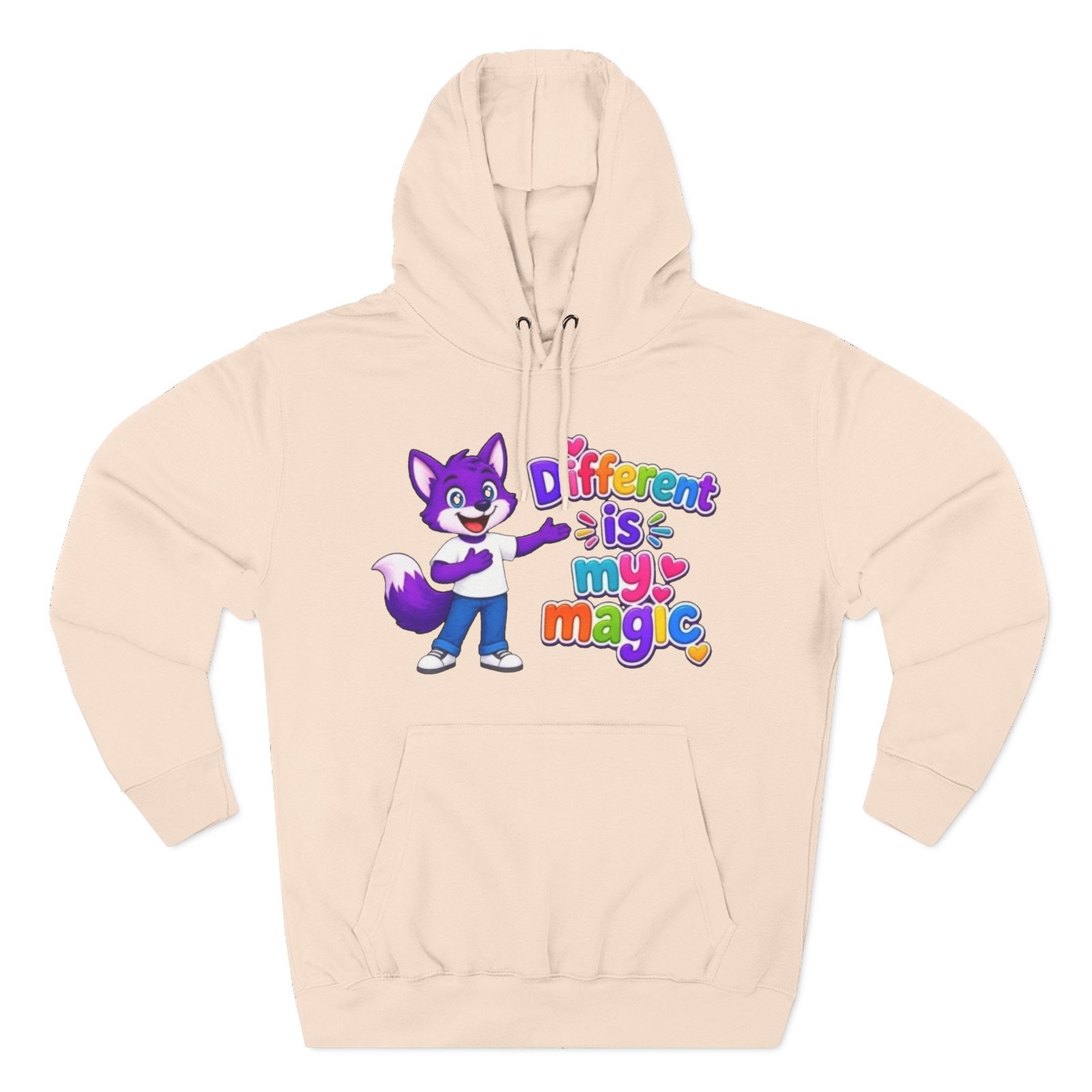 Three-Panel Fleece Hoodie __ ' Different is My Magic ' - Image 21