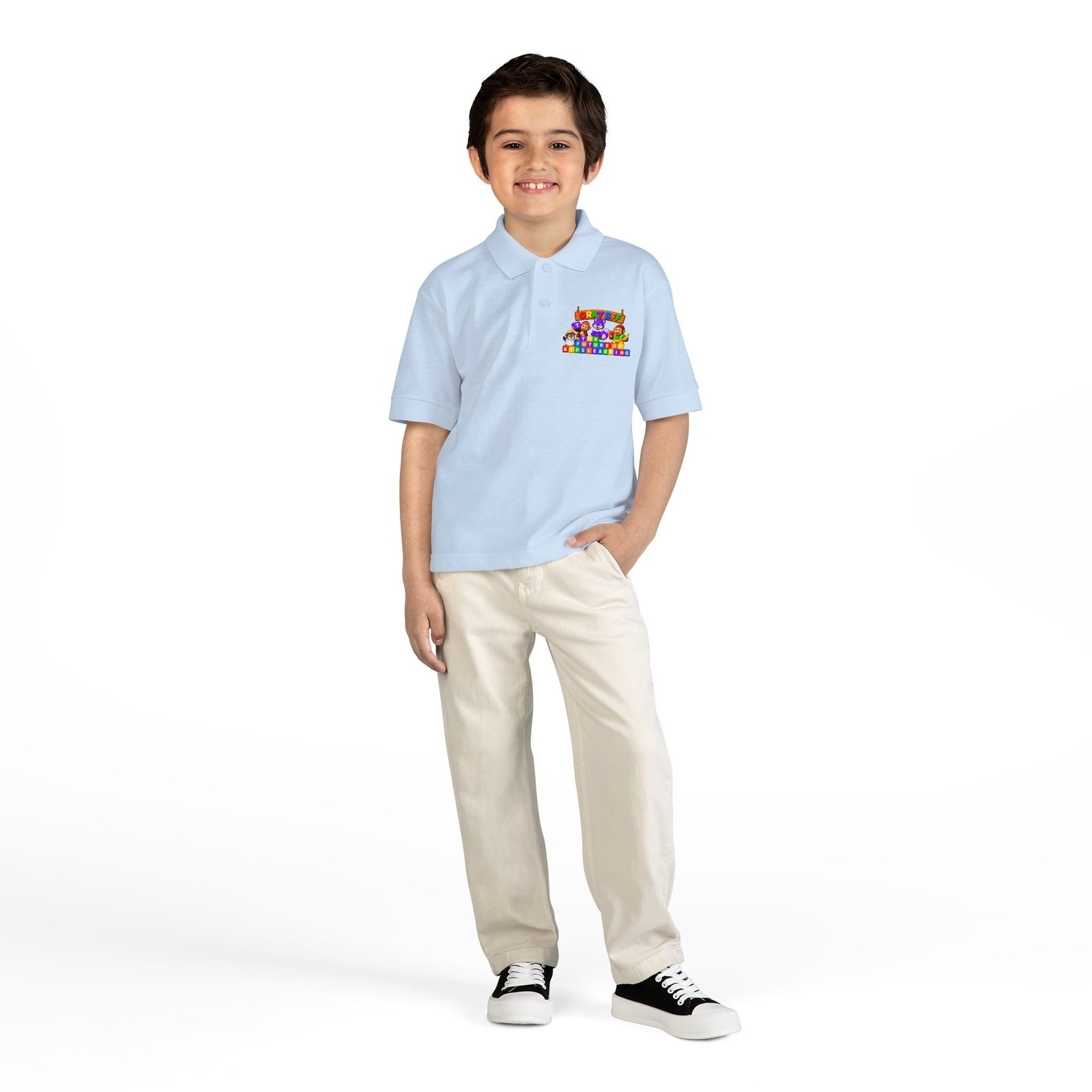 DryBlend® Youth Jersey Polo — Orky BFF kids learning - Image 28