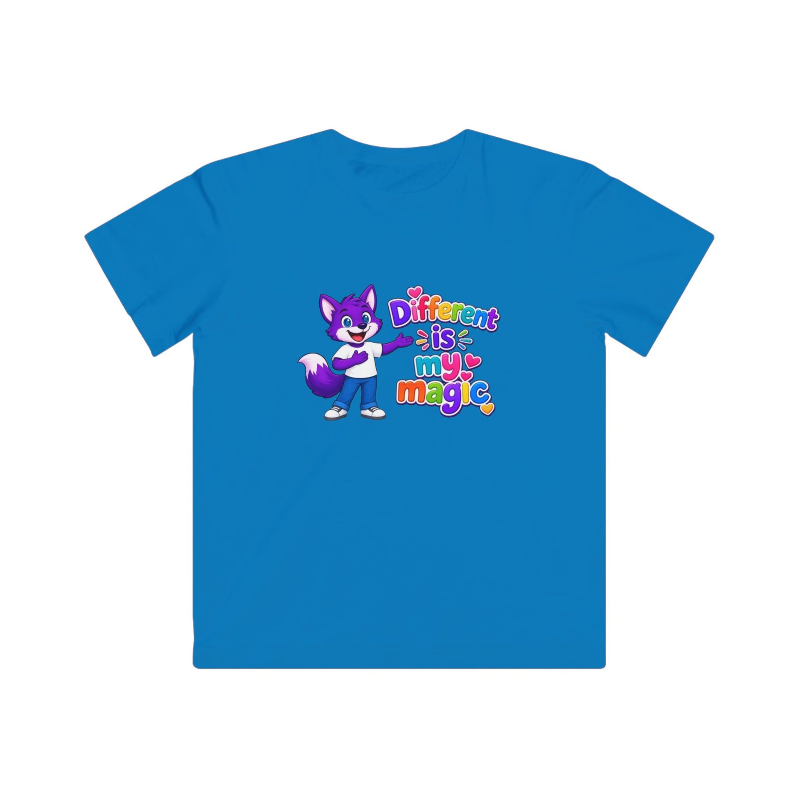 Kids Fine Jersey Tee - "Different is my magic" Colorful Fox - Image 22
