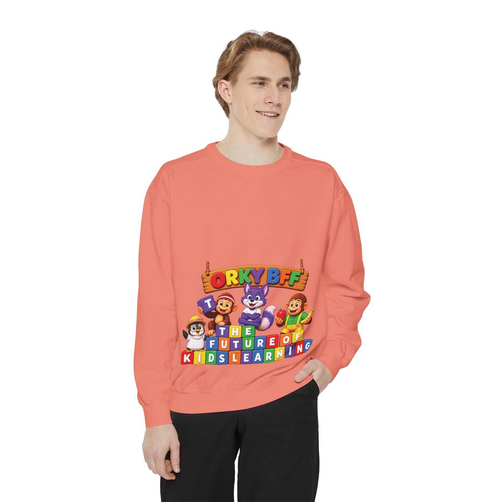 Kids Learning Crewneck Sweatshirt — 'StoryBFF: The Future of Kids Learning' Graphic - Image 9