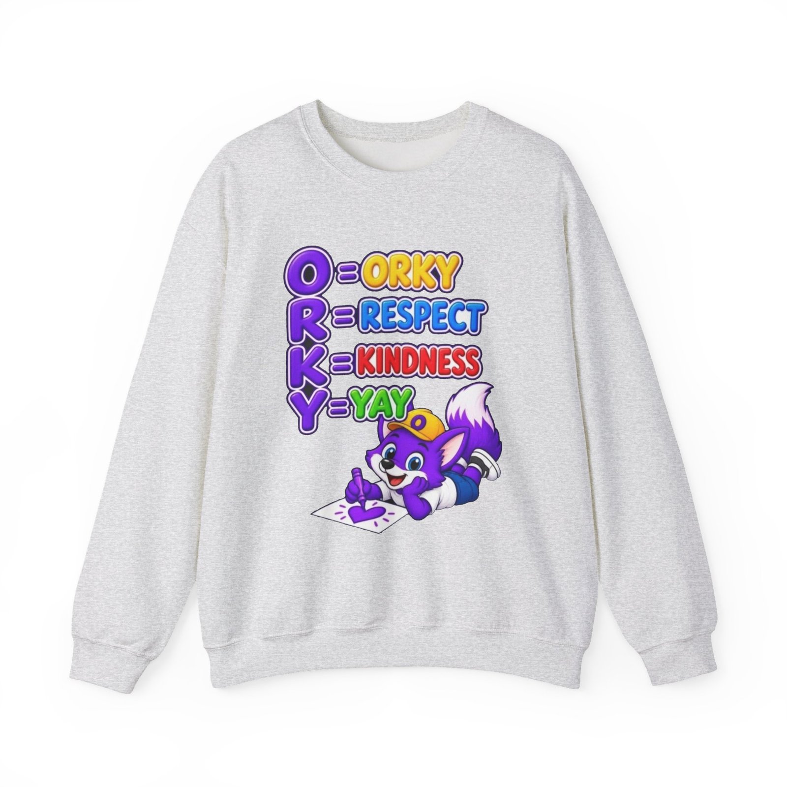 Unisex Heavy Blend™ Crewneck Sweatshirt — 'O = Orky, R = Respect, K = Kindness, Y = Yay' - Image 6