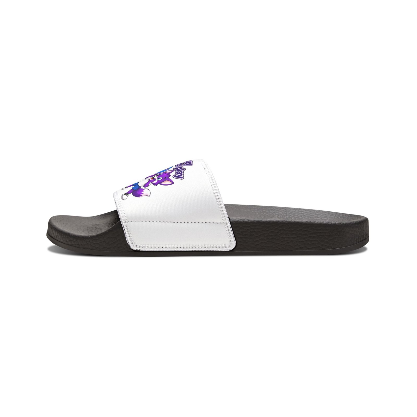 Youth Removable-Strap Sandals – 'What Kids Say When They Want to Play' Funny Purple Fox - Image 5