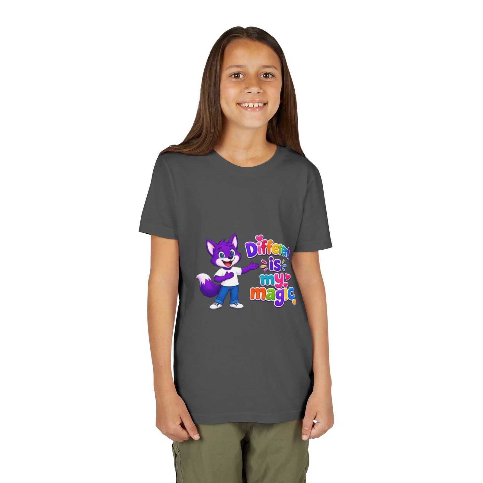 Youth Short Sleeve Tee- "Different is My Magic" - Image 68