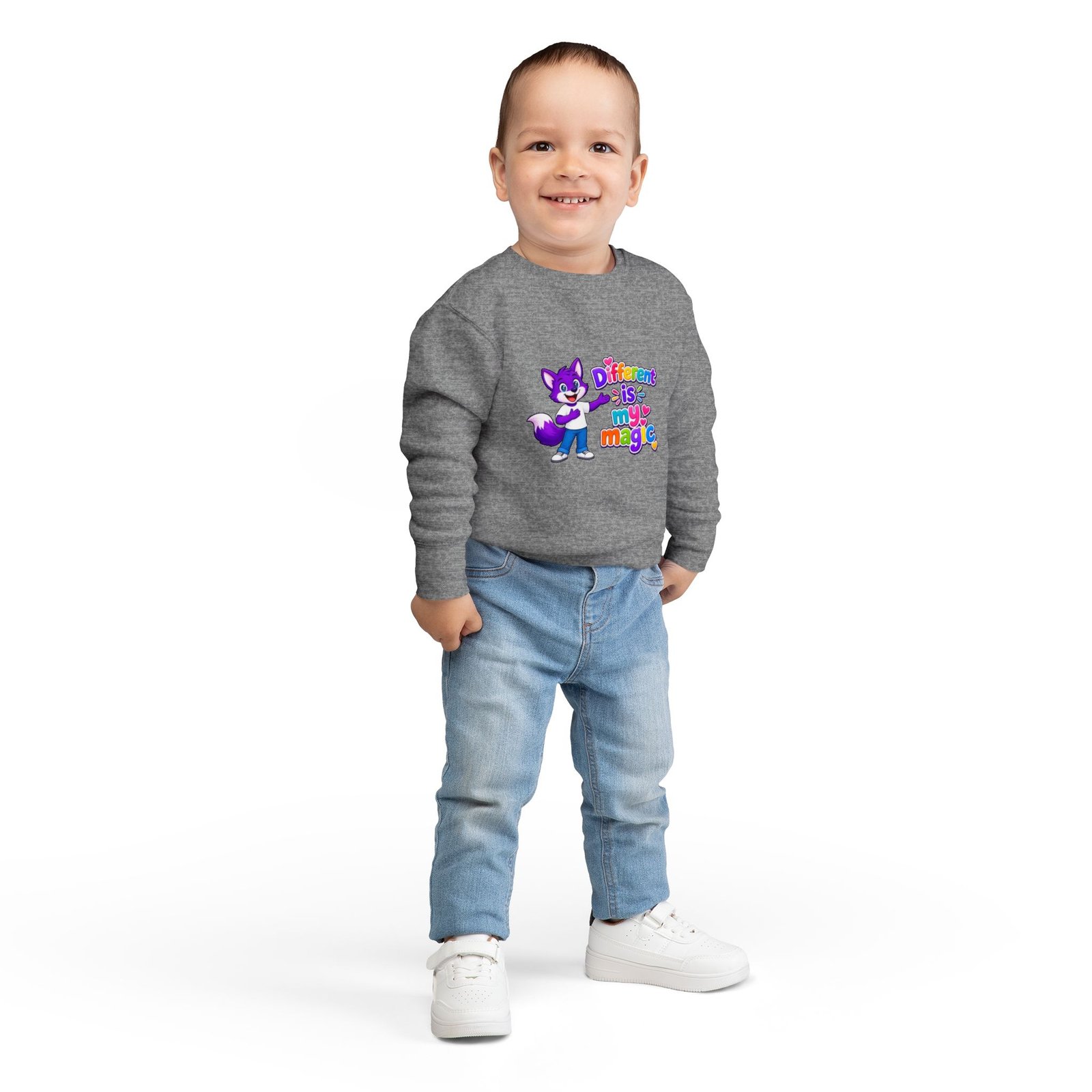 Toddler Sweatshirt — "Different is My Magic" Cute Fox - Image 12