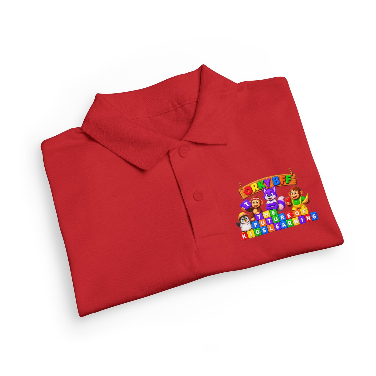 DryBlend® Youth Jersey Polo — Orky BFF kids learning - Image 39