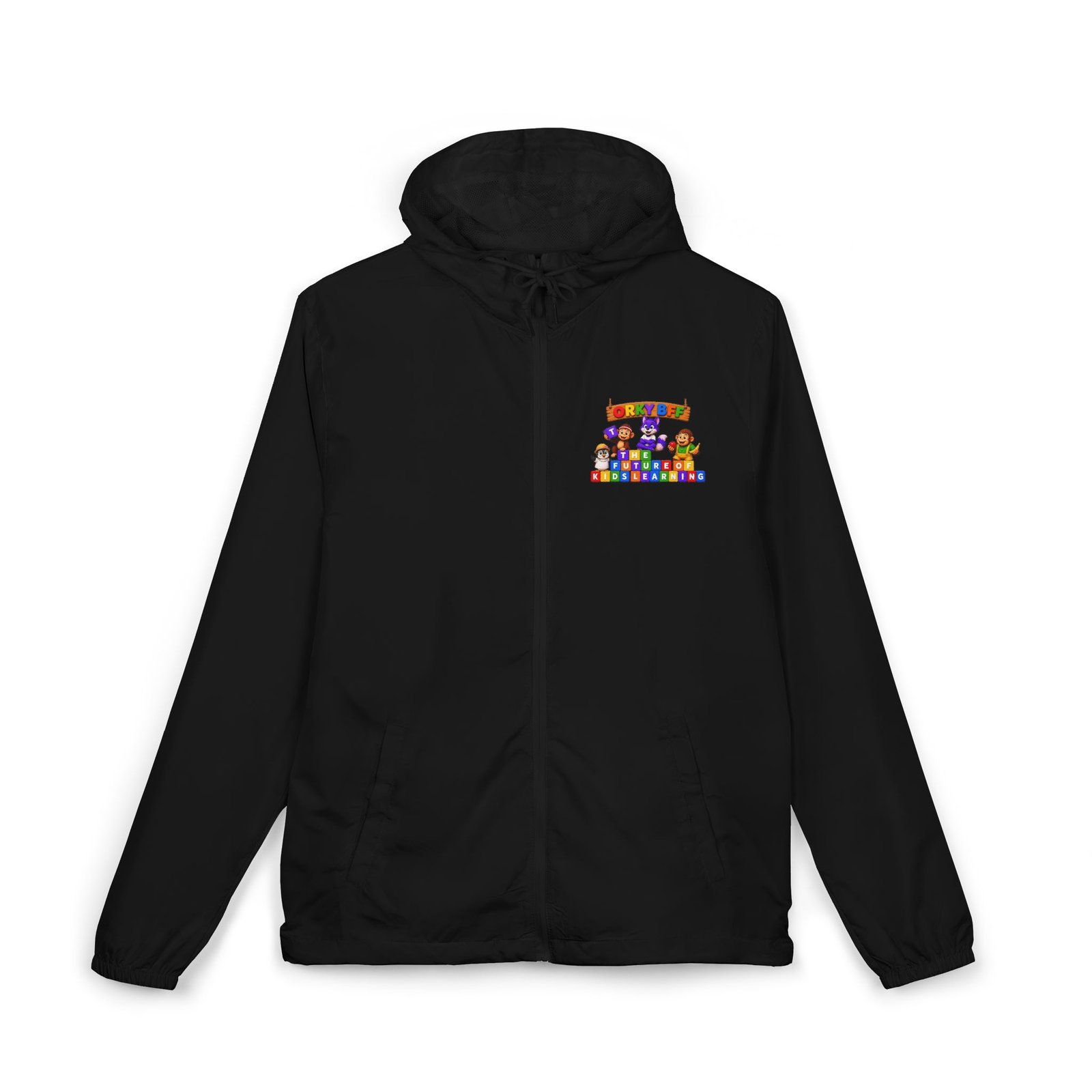 Unisex Full-Zip Windbreaker Jacket __ the future of learning orky the purple fox - Image 13