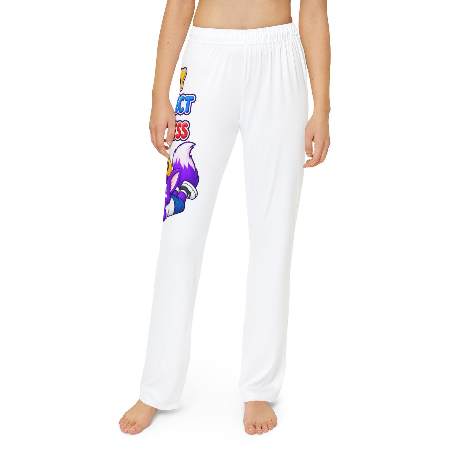 Kids Lounge Pants – Colorful Cartoon Orky Respect Kindness Yay - Image 3