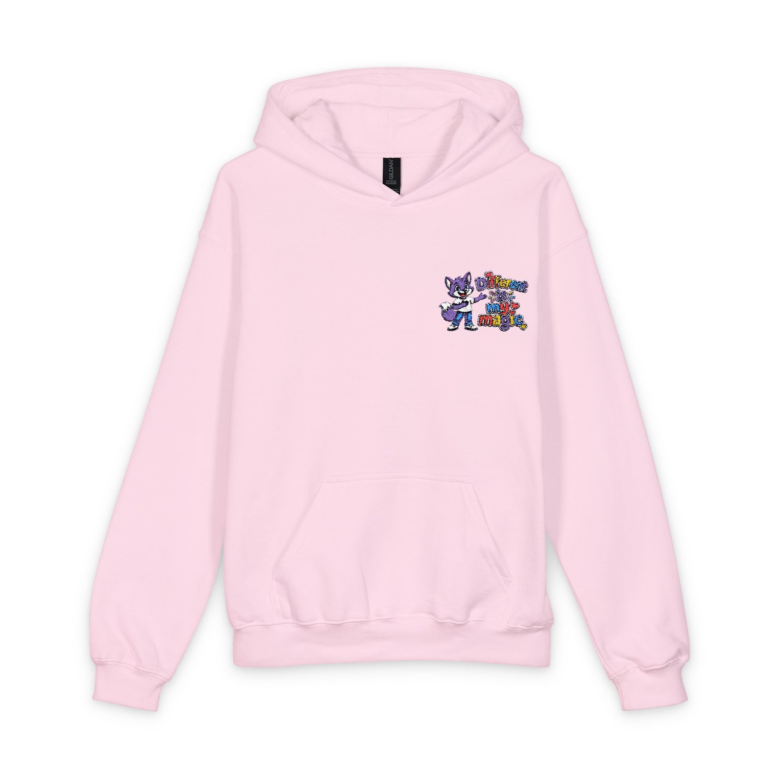 Softstyle Youth Midweight Hooded Sweatshirt — Different is my magic - Image 49
