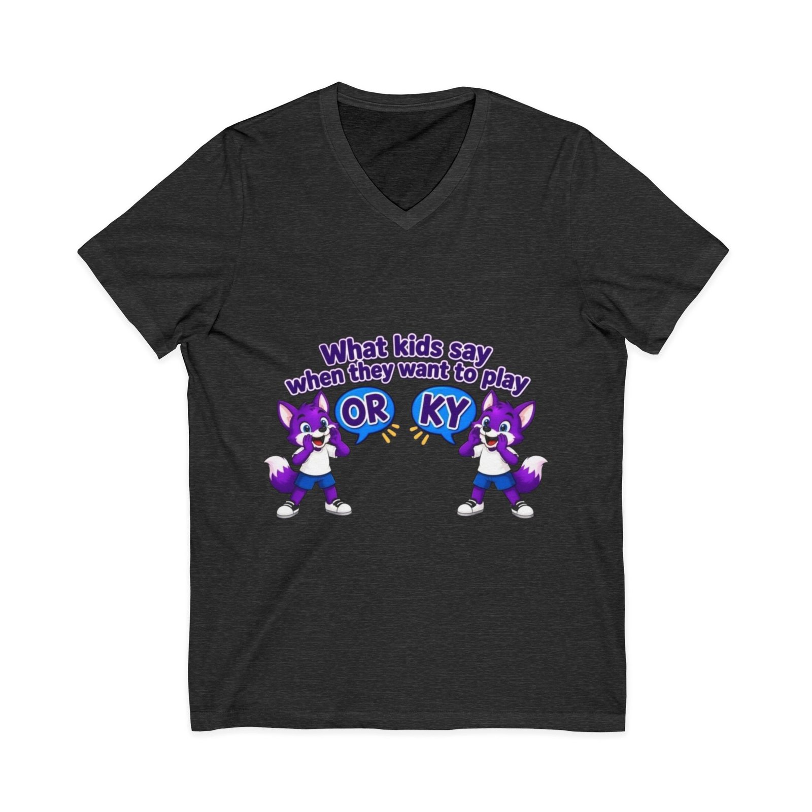 Unisex Jersey Short Sleeve V-Neck Tee — ' What Kids Say ' - Image 33