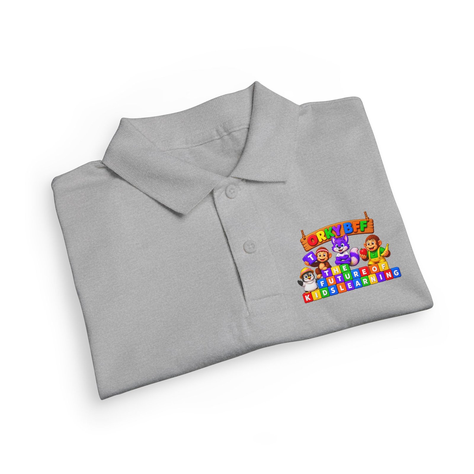 DryBlend® Youth Jersey Polo — Orky BFF kids learning - Image 11