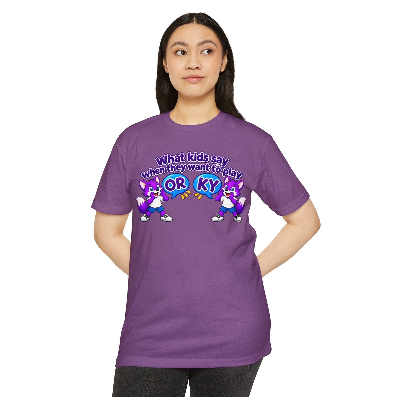 Unisex CVC Jersey T-shirt ___ What Kids Say When They Want to Play "ORKY" T-Shirt - Image 45