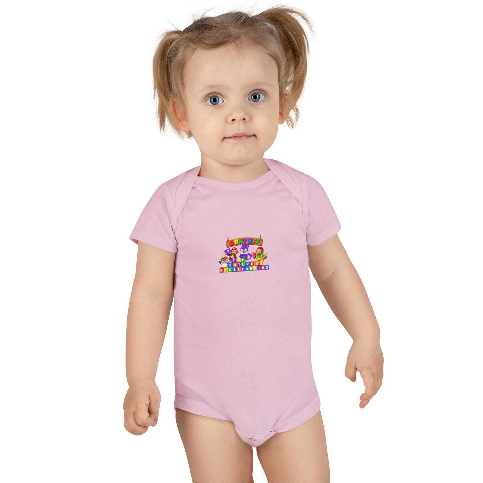 Baby Short Sleeve Onesie® - "Orky Bff Kids Learning" - Image 16