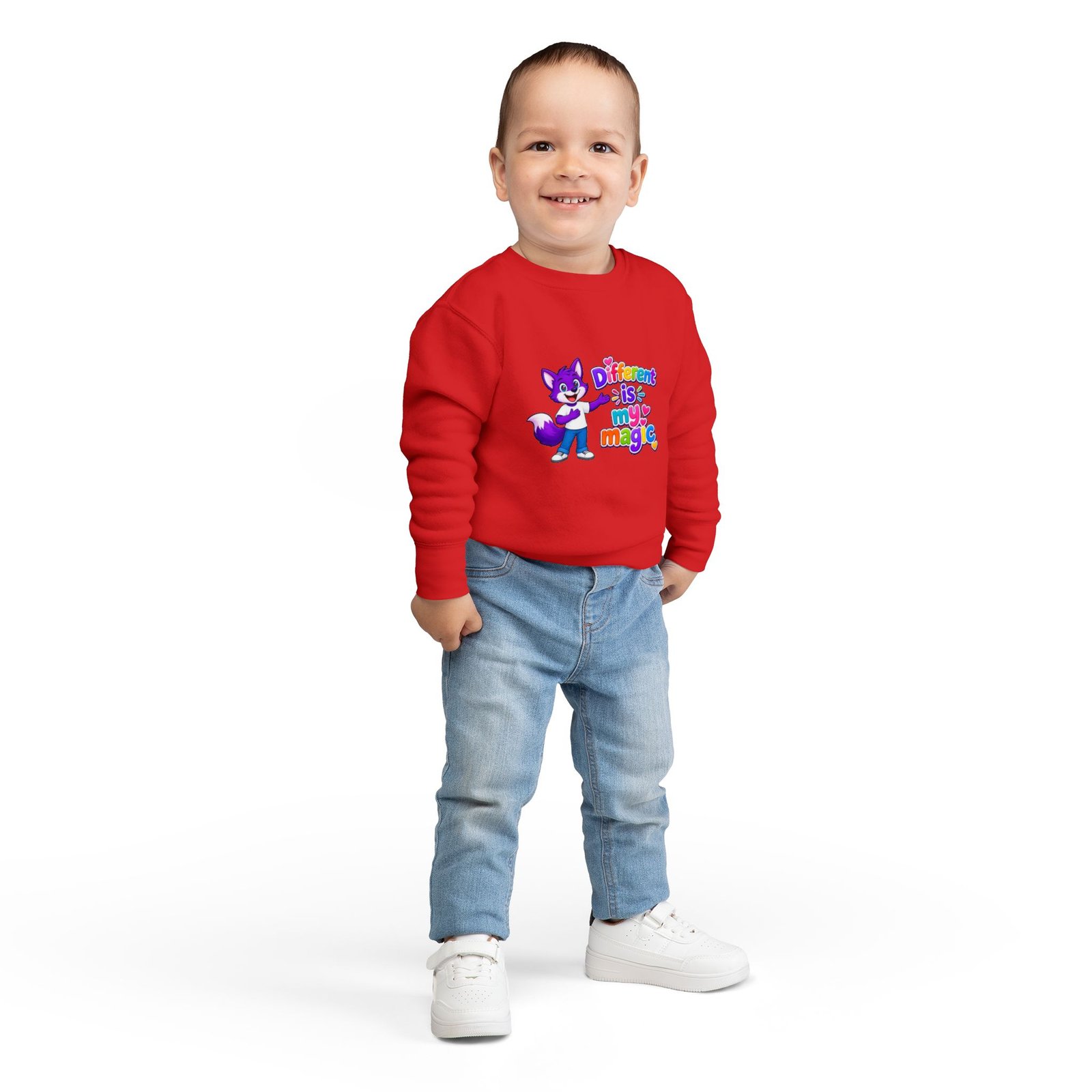 Toddler Sweatshirt — "Different is My Magic" Cute Fox - Image 32