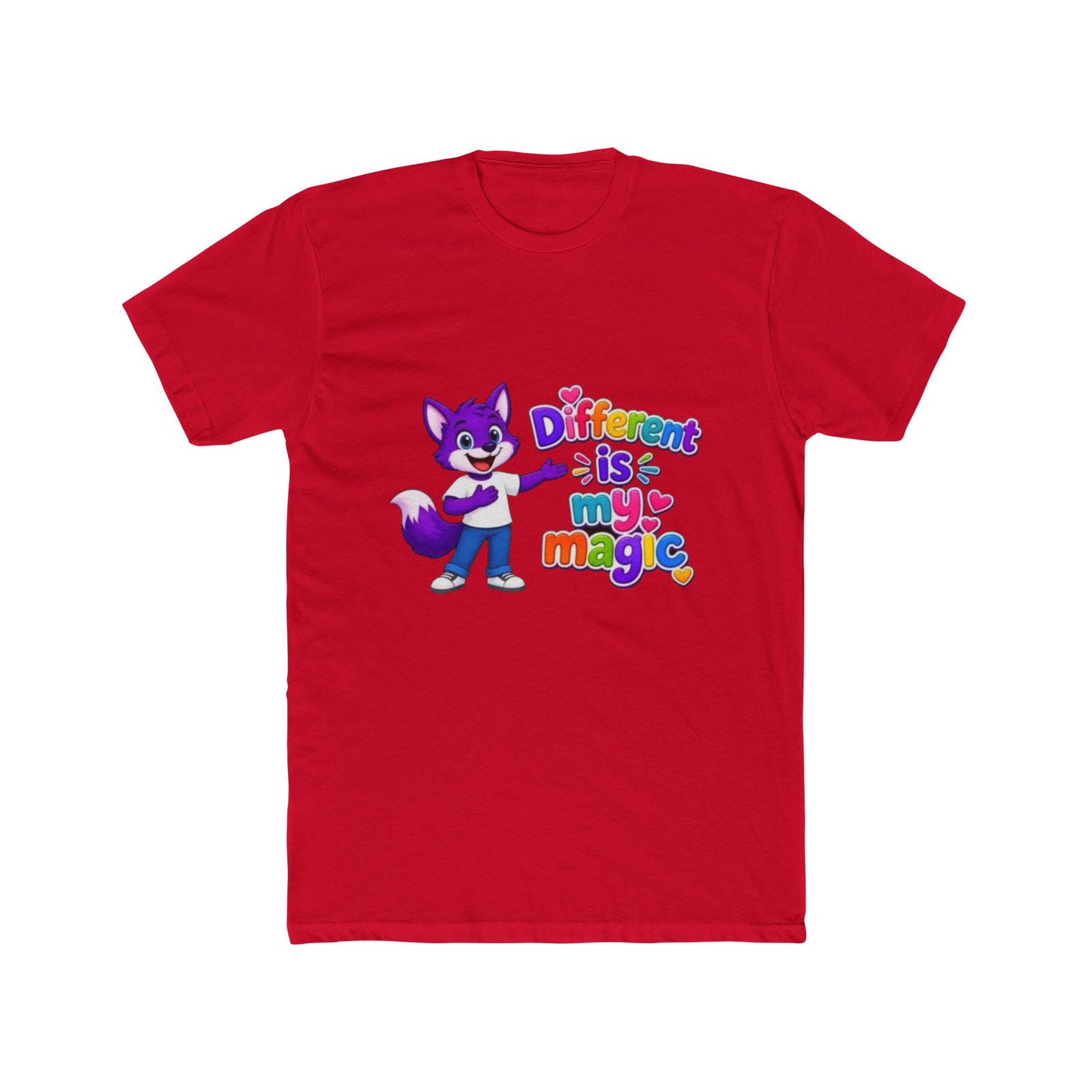 Unisex Cotton Crew Tee — "Different is My Magic" - Image 61