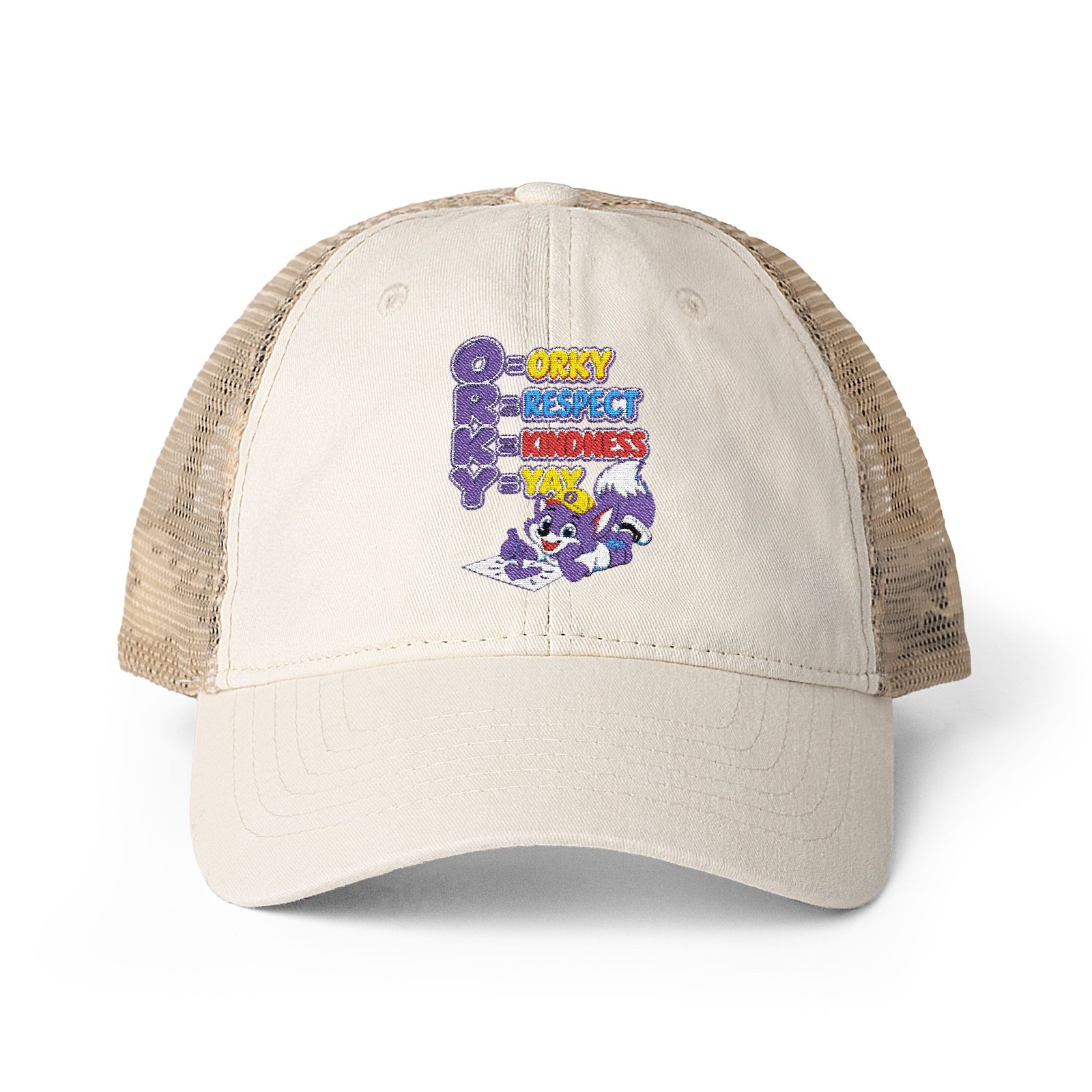 Women's Washed Mesh-Back Cap __ ORKY Respect Kindness - Image 27