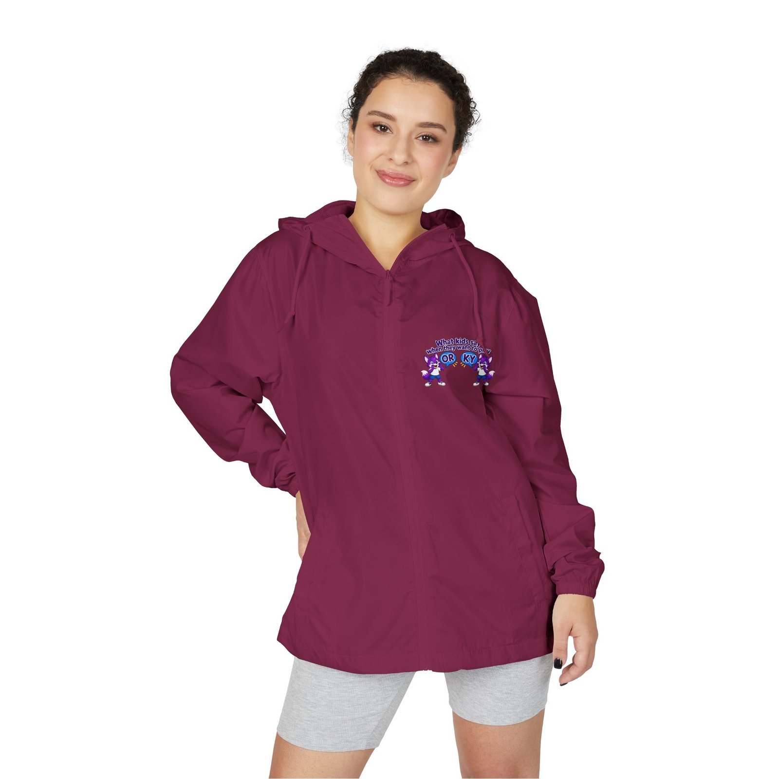 Unisex Full-Zip Windbreaker Jacket - What Kids Say When They Want To Play - Image 24