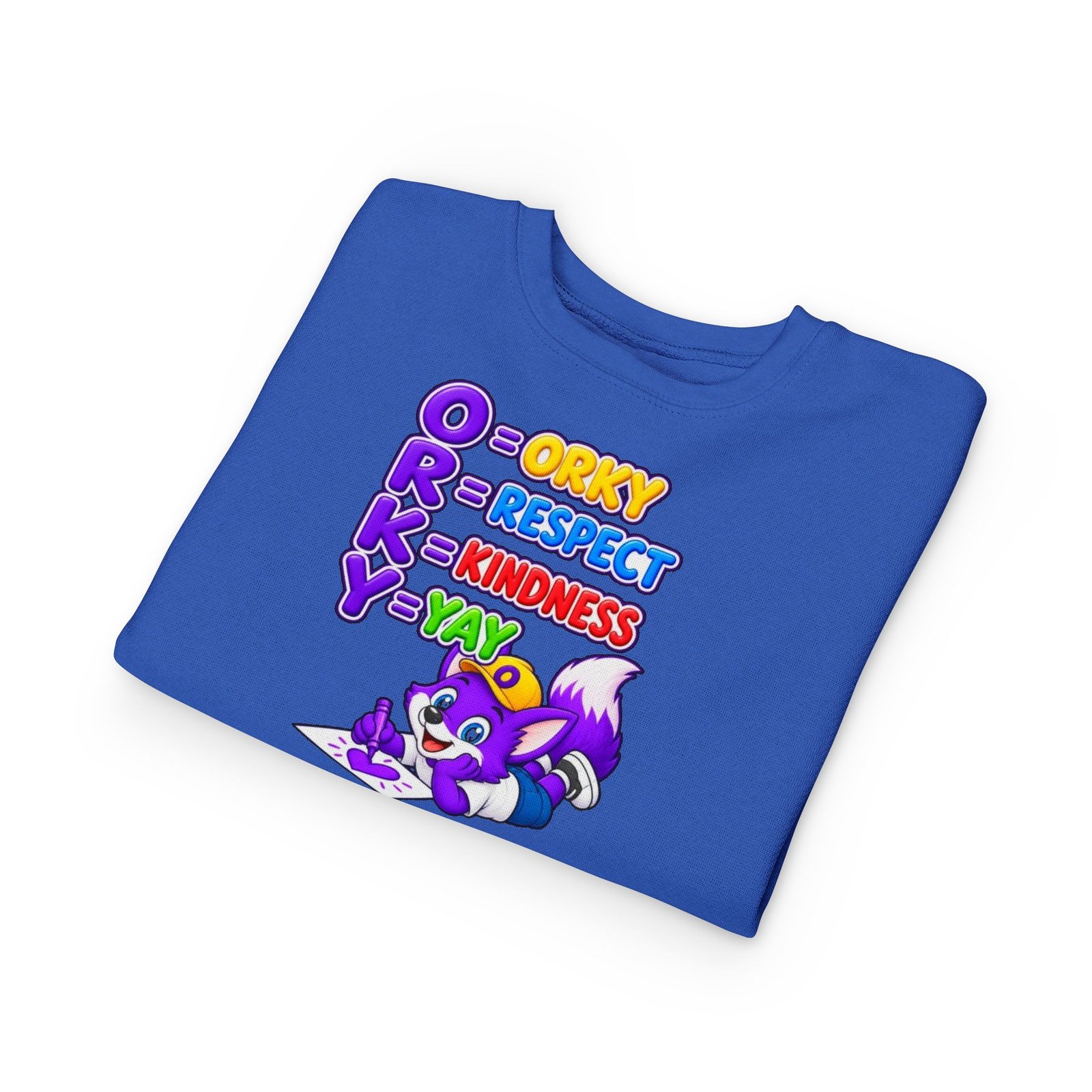 Toddler Sweatshirt — "ORKY Kindness Yay" Cute Fox - Image 15