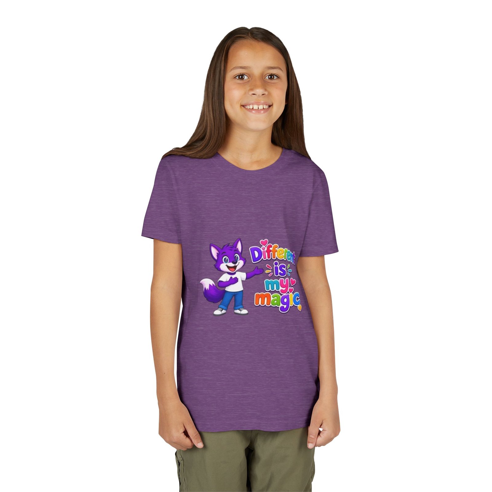 Youth Short Sleeve Tee- "Different is My Magic" - Image 80