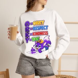 Unisex Heavy Blend™ Crewneck Sweatshirt — 'O = Orky, R = Respect, K = Kindness, Y = Yay'