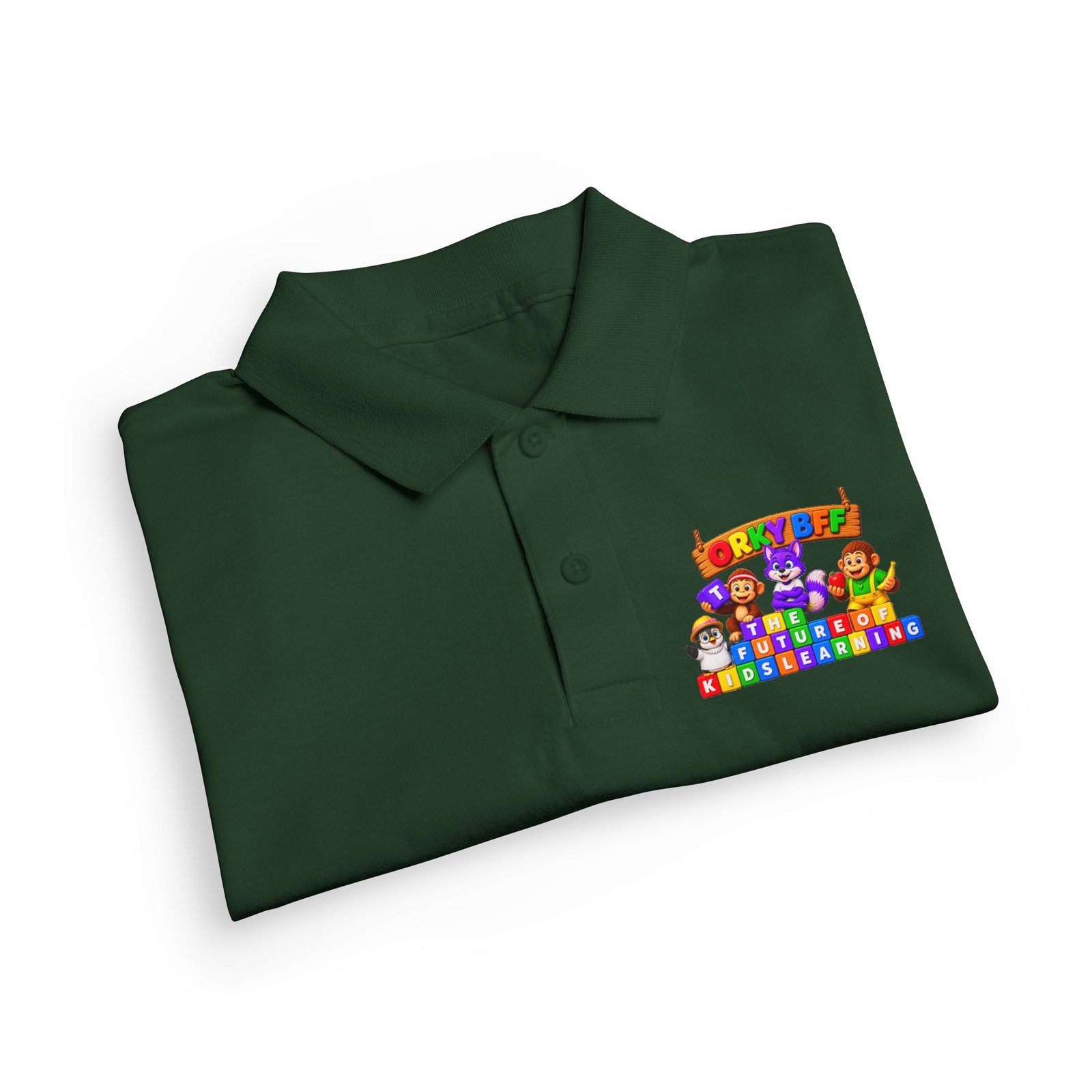 DryBlend® Youth Jersey Polo — Orky BFF kids learning - Image 23