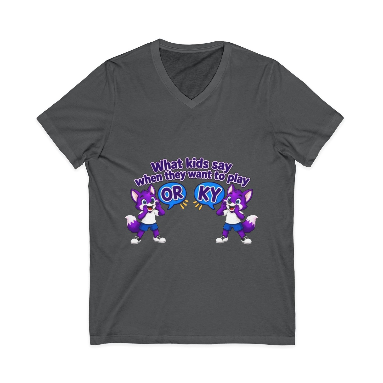 Unisex Jersey Short Sleeve V-Neck Tee — ' What Kids Say ' - Image 29
