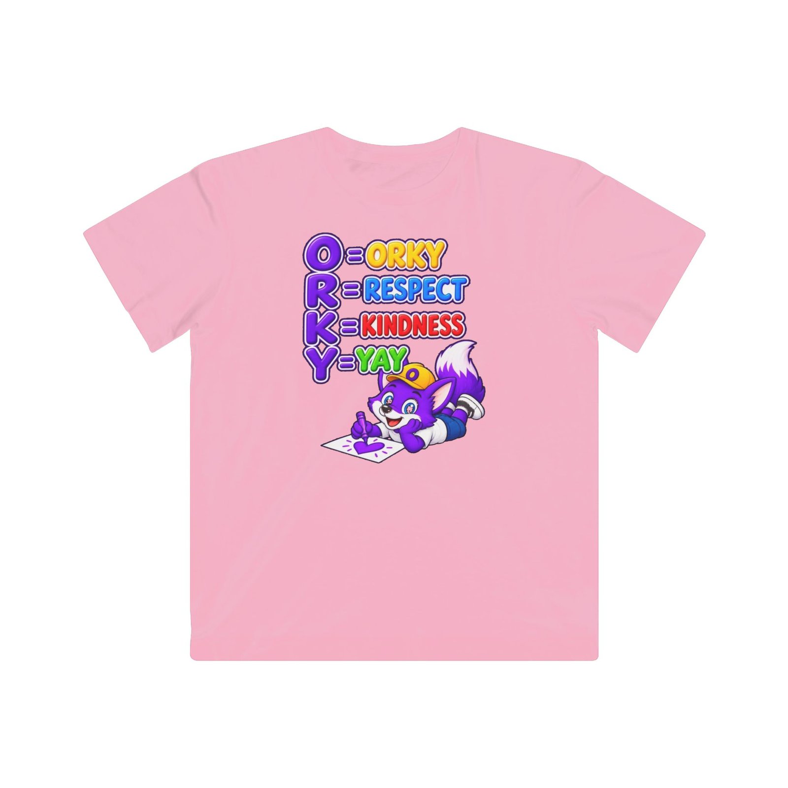 Kids Fine Jersey Tee — "O R K Y: Orky, Respect, Kindness, Yay" - Image 34