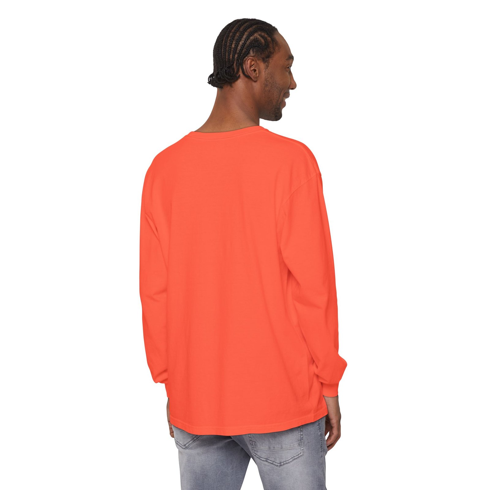 Unisex Garment-dyed Long Sleeve T-Shirt—"Orky Bff Kids Learning " - Image 12