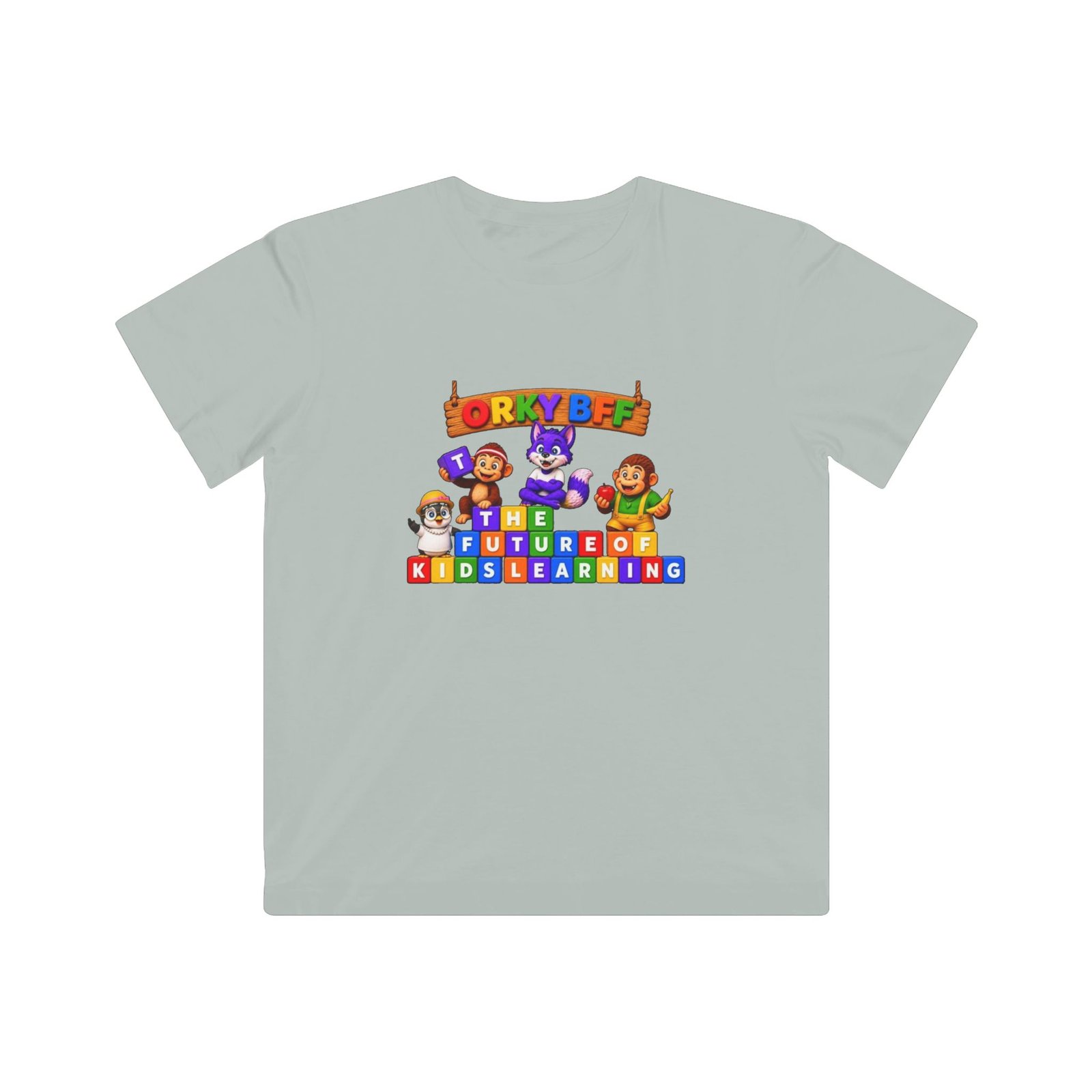 Kids Fine Jersey Tee— 'The Future of Kids Learning' Colorful Educational Block Design - Image 16