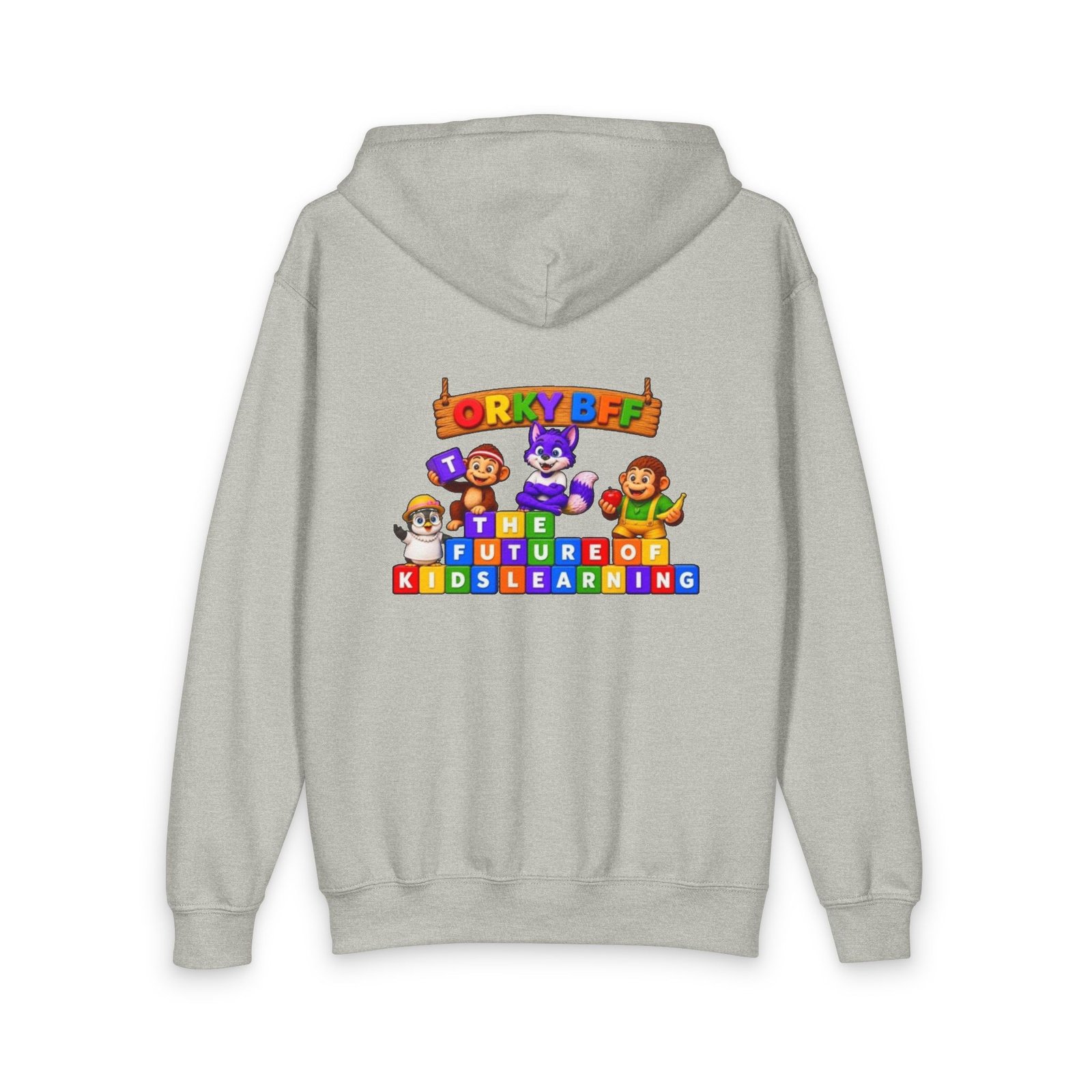 Youth Heavy Blend Zipped Hoodie — "ORKYBEF: The Future of Kids Learning" - Image 5