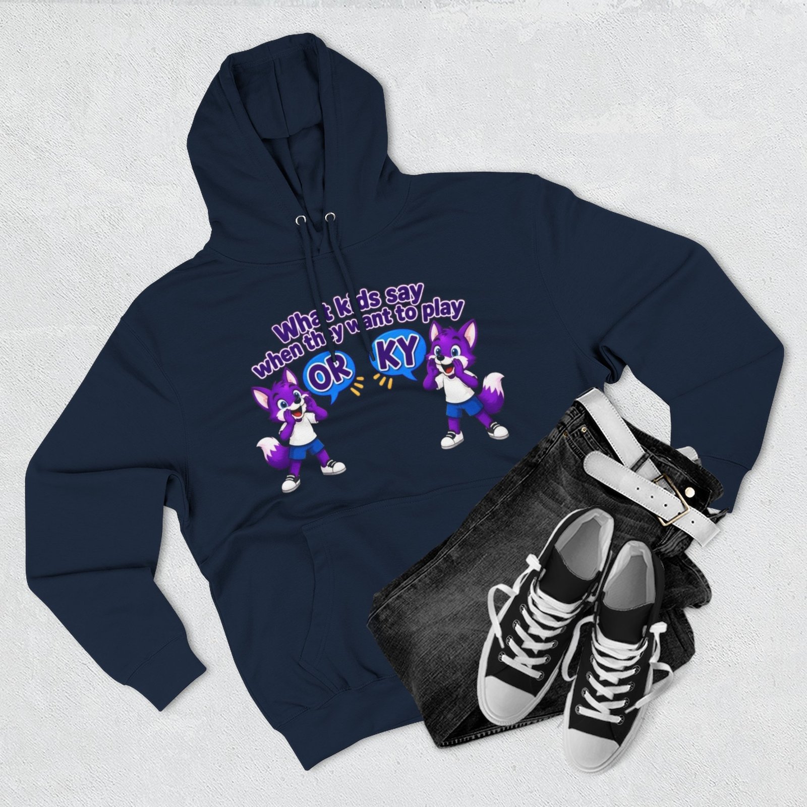 Three-Panel Fleece Hoodie— " What Kids Say " - Image 47