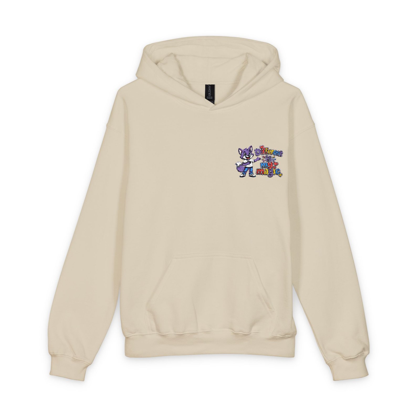 Softstyle Youth Midweight Hooded Sweatshirt — Different is my magic - Image 9