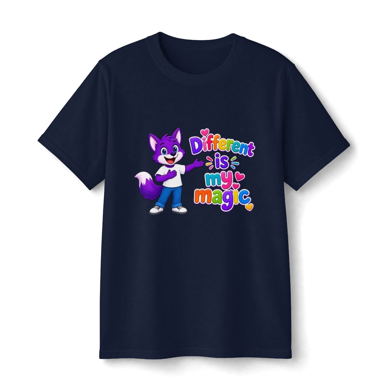 Youth T‑Shirt — "Different Is My Magic" Rainbow Fox Kids Tee - Image 9