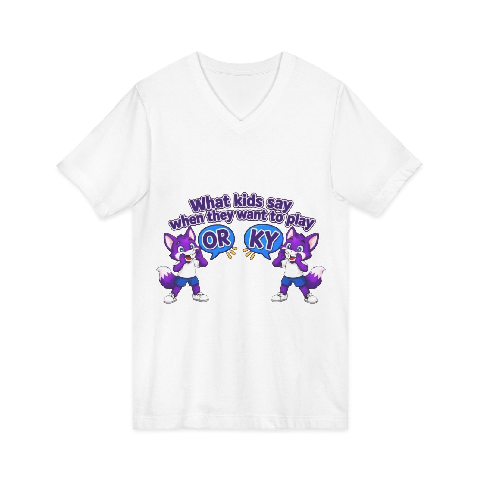 Unisex Jersey Short Sleeve V-Neck Tee — ' What Kids Say ' - Image 3