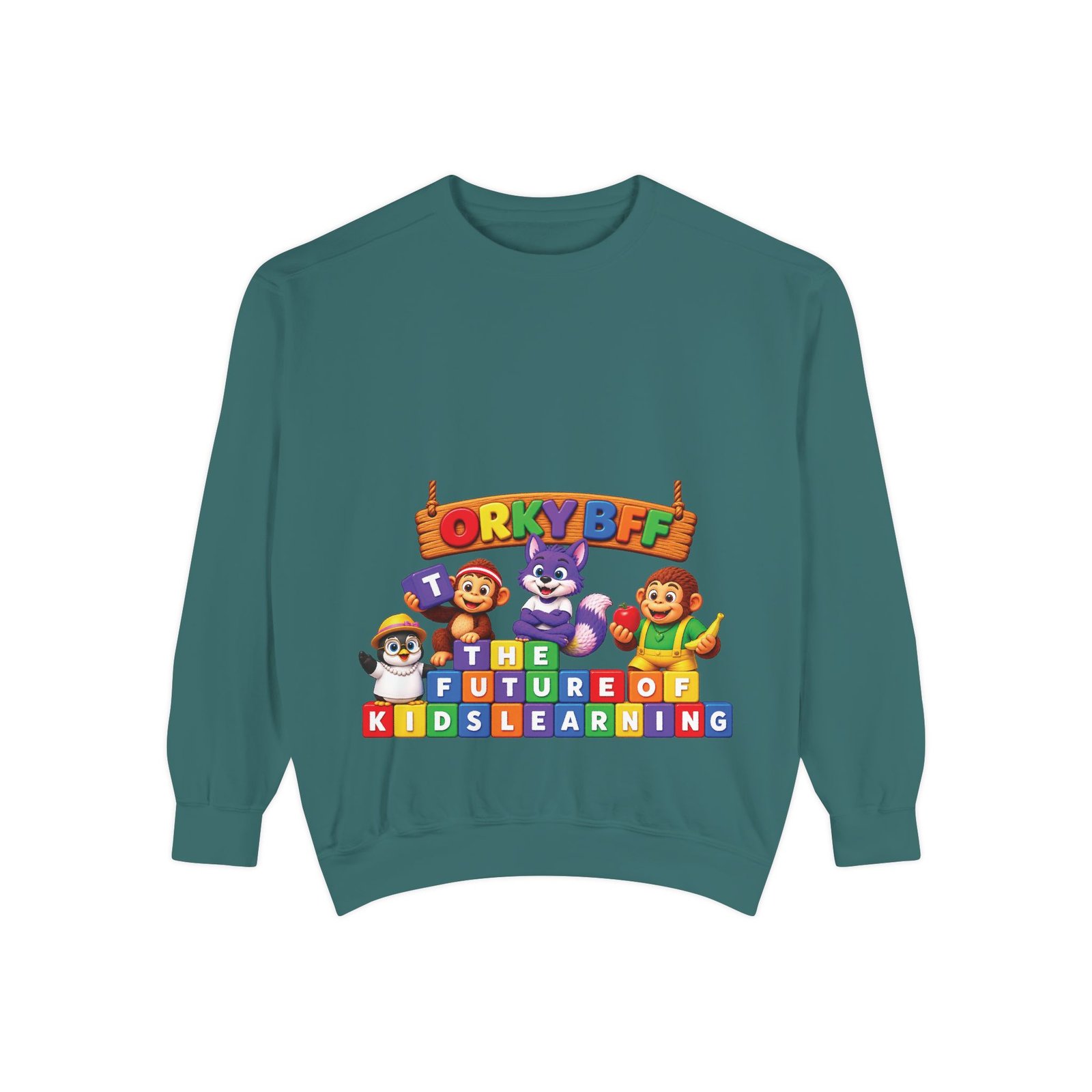 Kids Learning Crewneck Sweatshirt — 'StoryBFF: The Future of Kids Learning' Graphic - Image 37