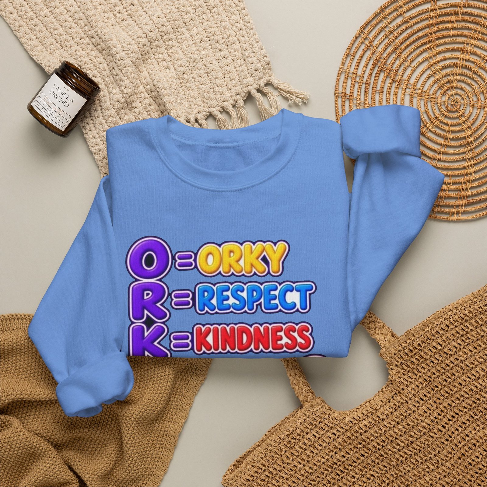 Unisex Heavy Blend™ Crewneck Sweatshirt — 'O = Orky, R = Respect, K = Kindness, Y = Yay' - Image 49