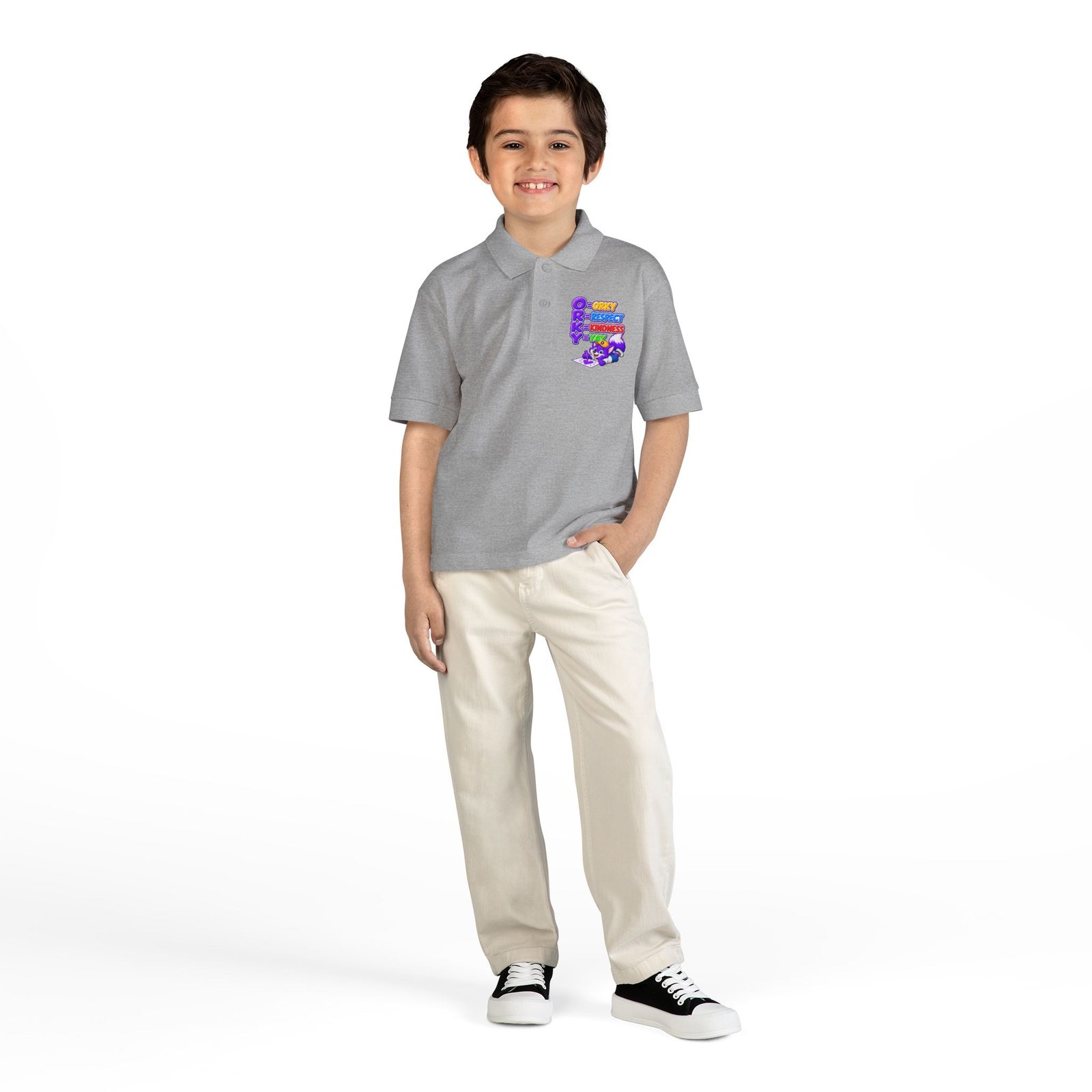 DryBlend® Youth Jersey Polo — ORKY Respect Kindness - Image 12