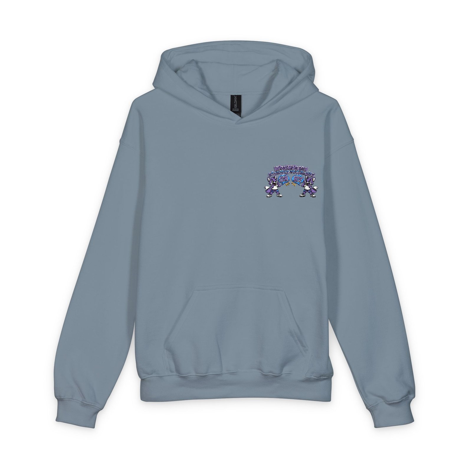 Softstyle Youth Midweight Hooded Sweatshirt— what kids say orky the purple fox - Image 37