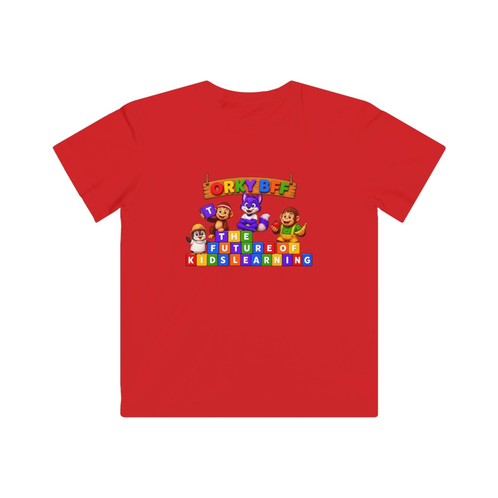 Kids Fine Jersey Tee— 'The Future of Kids Learning' Colorful Educational Block Design - Image 37