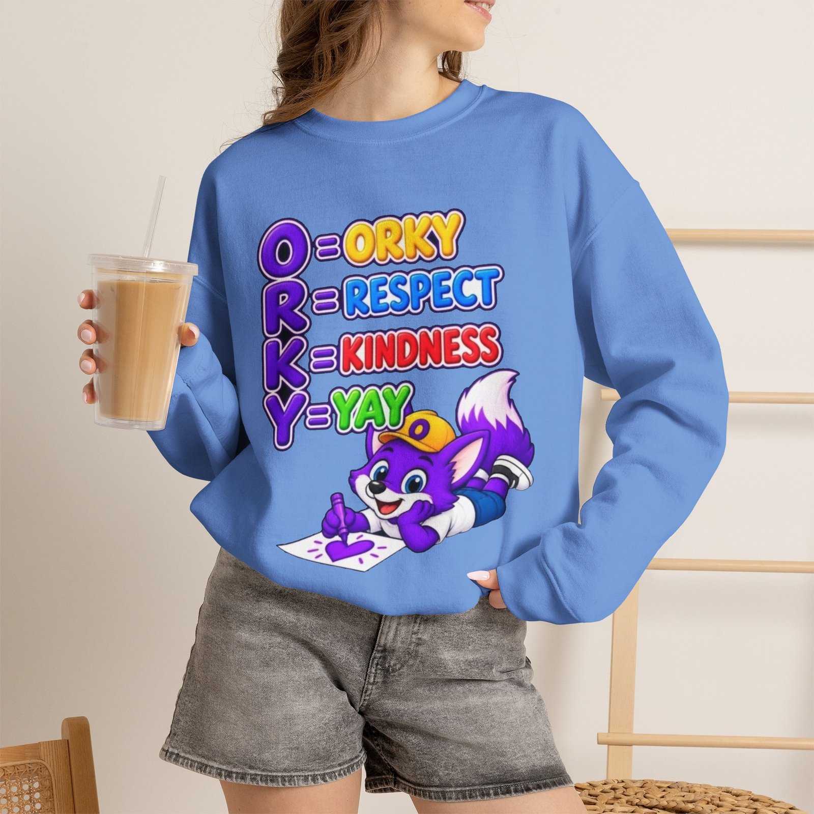 Unisex Heavy Blend™ Crewneck Sweatshirt — 'O = Orky, R = Respect, K = Kindness, Y = Yay' - Image 50