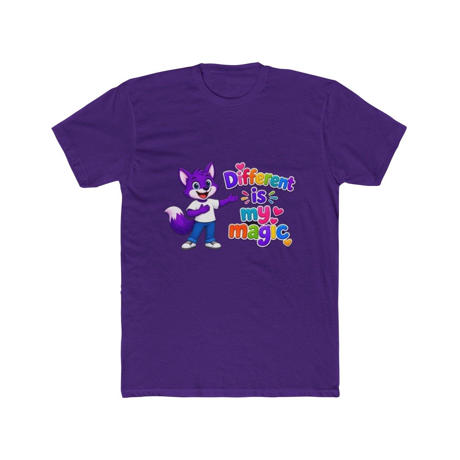 Unisex Cotton Crew Tee — "Different is My Magic" - Image 49