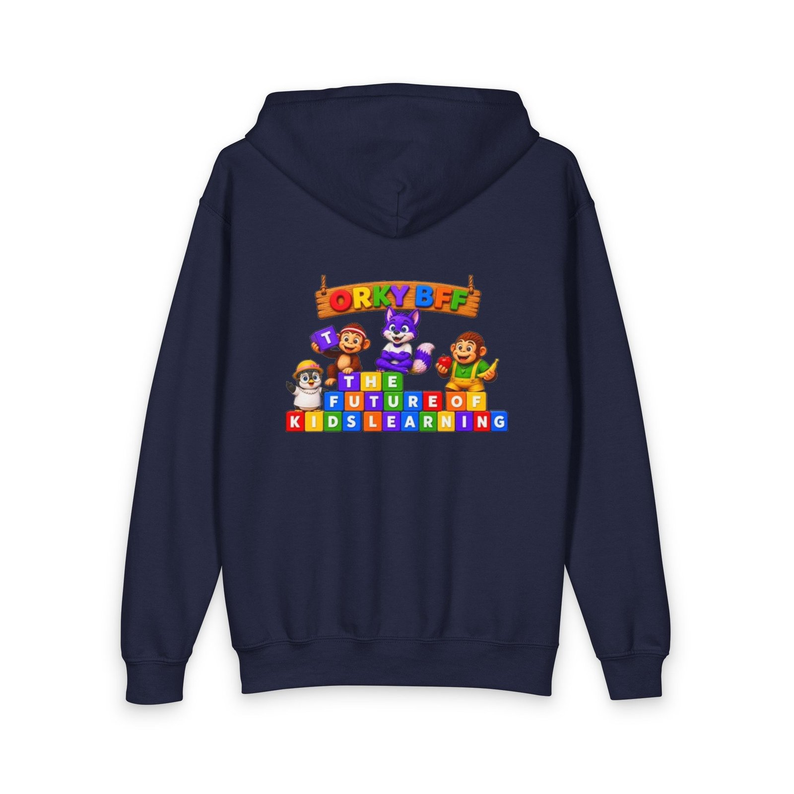 Youth Heavy Blend Zipped Hoodie — "ORKYBEF: The Future of Kids Learning" - Image 8