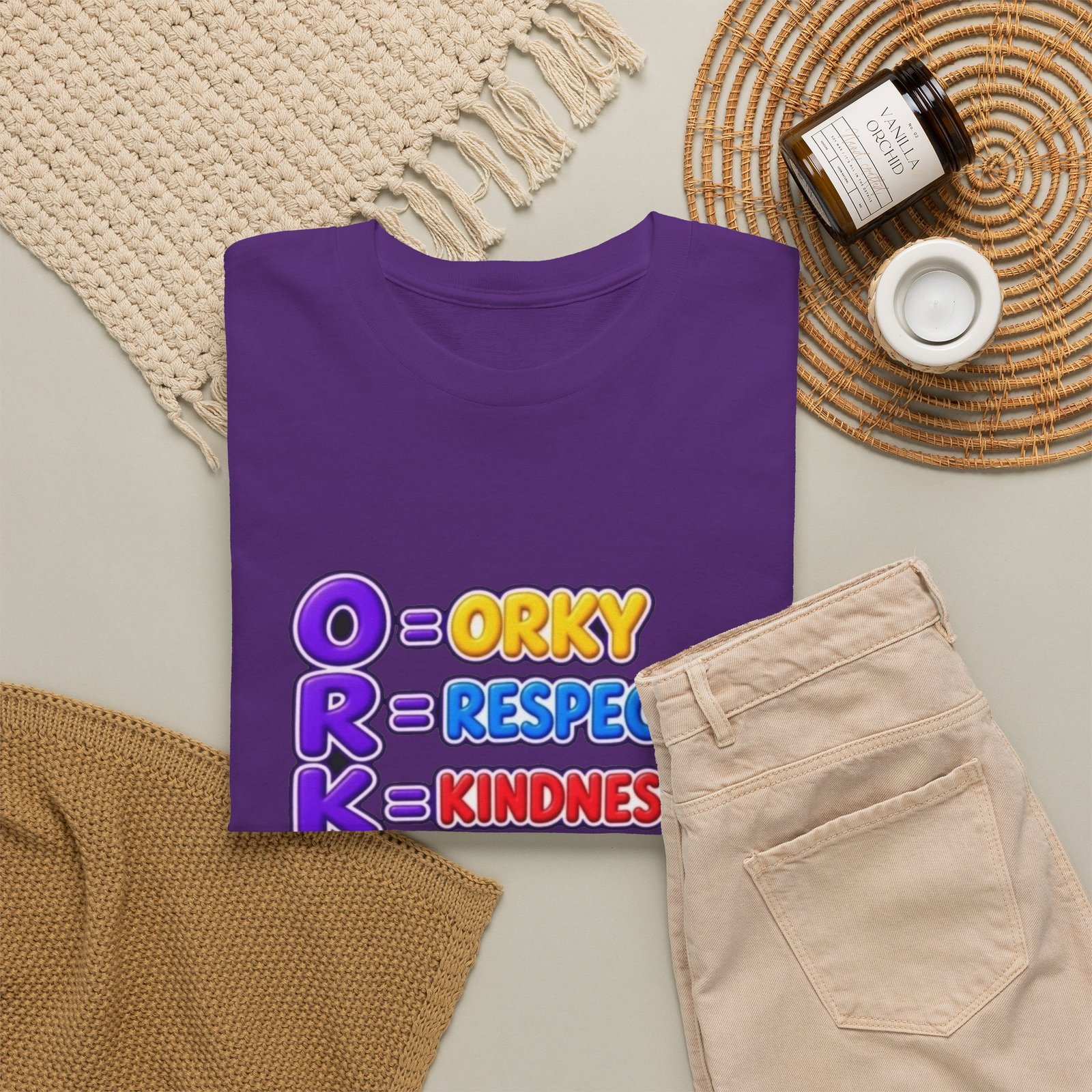 Unisex Heavy Cotton Tee – 'O R K Y' Respect & Kindness Yay - Image 35