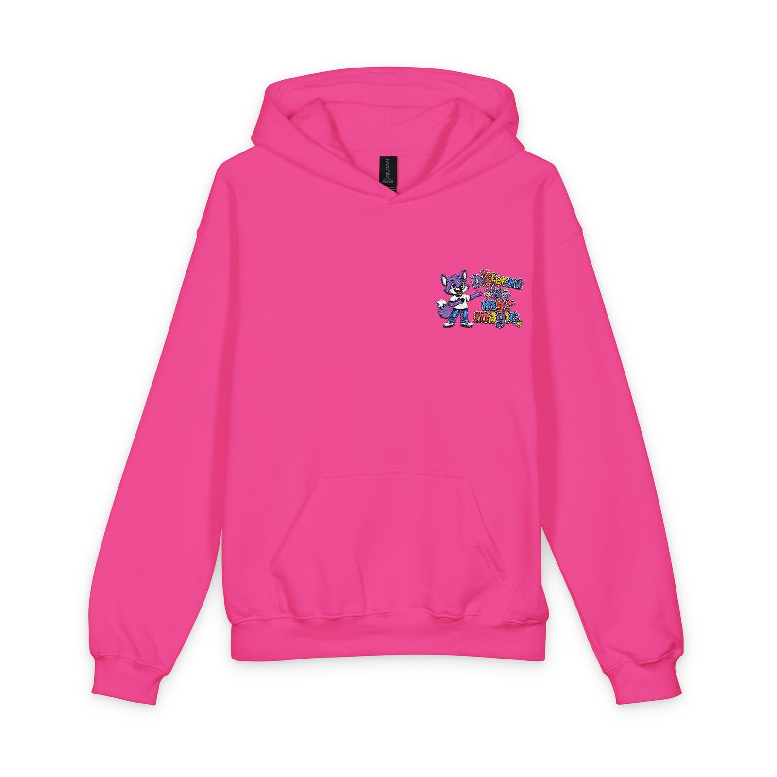 Softstyle Youth Midweight Hooded Sweatshirt — Different is my magic - Image 53