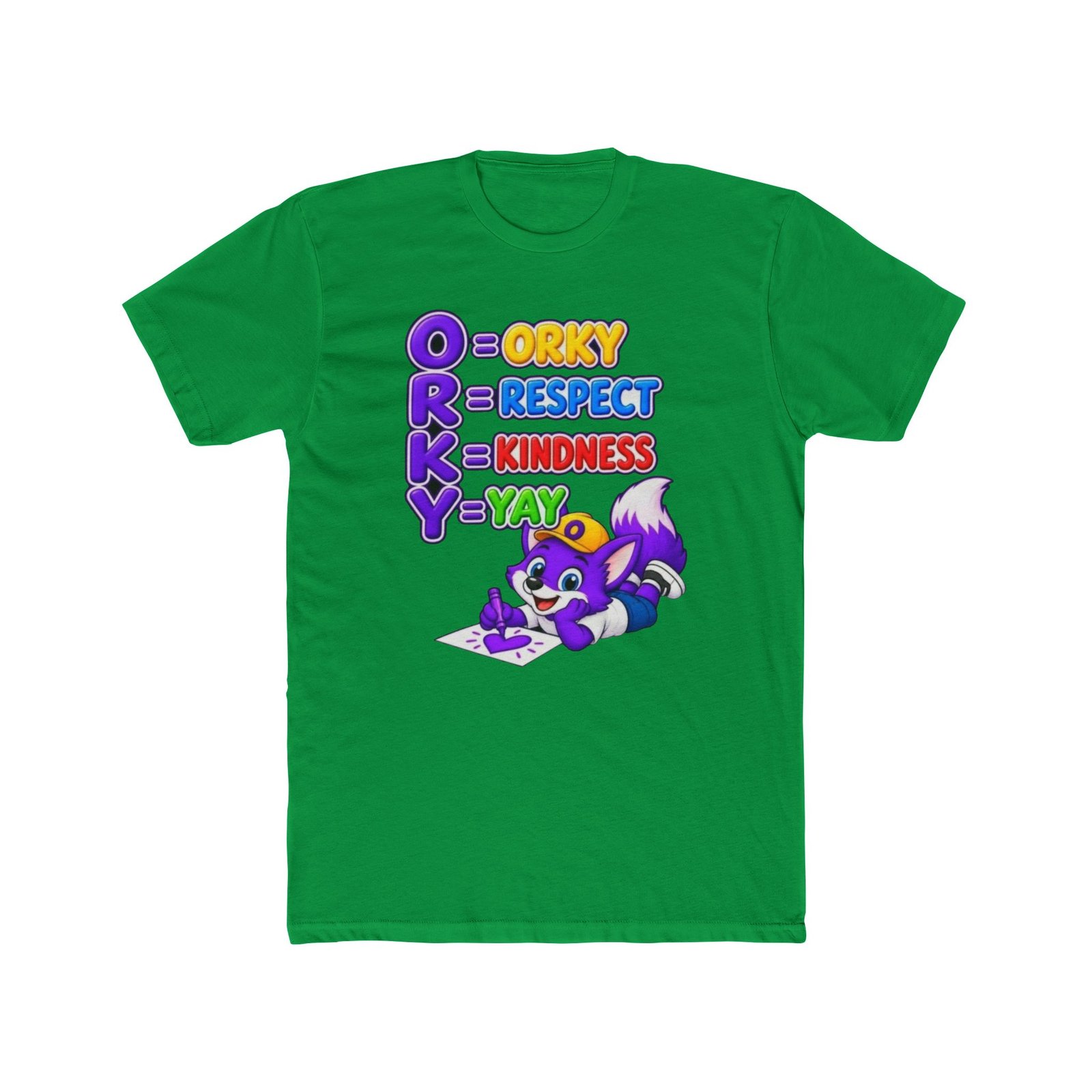 Unisex Cotton Crew Tee — Orky Respect, Kindness, Yay! - Image 21