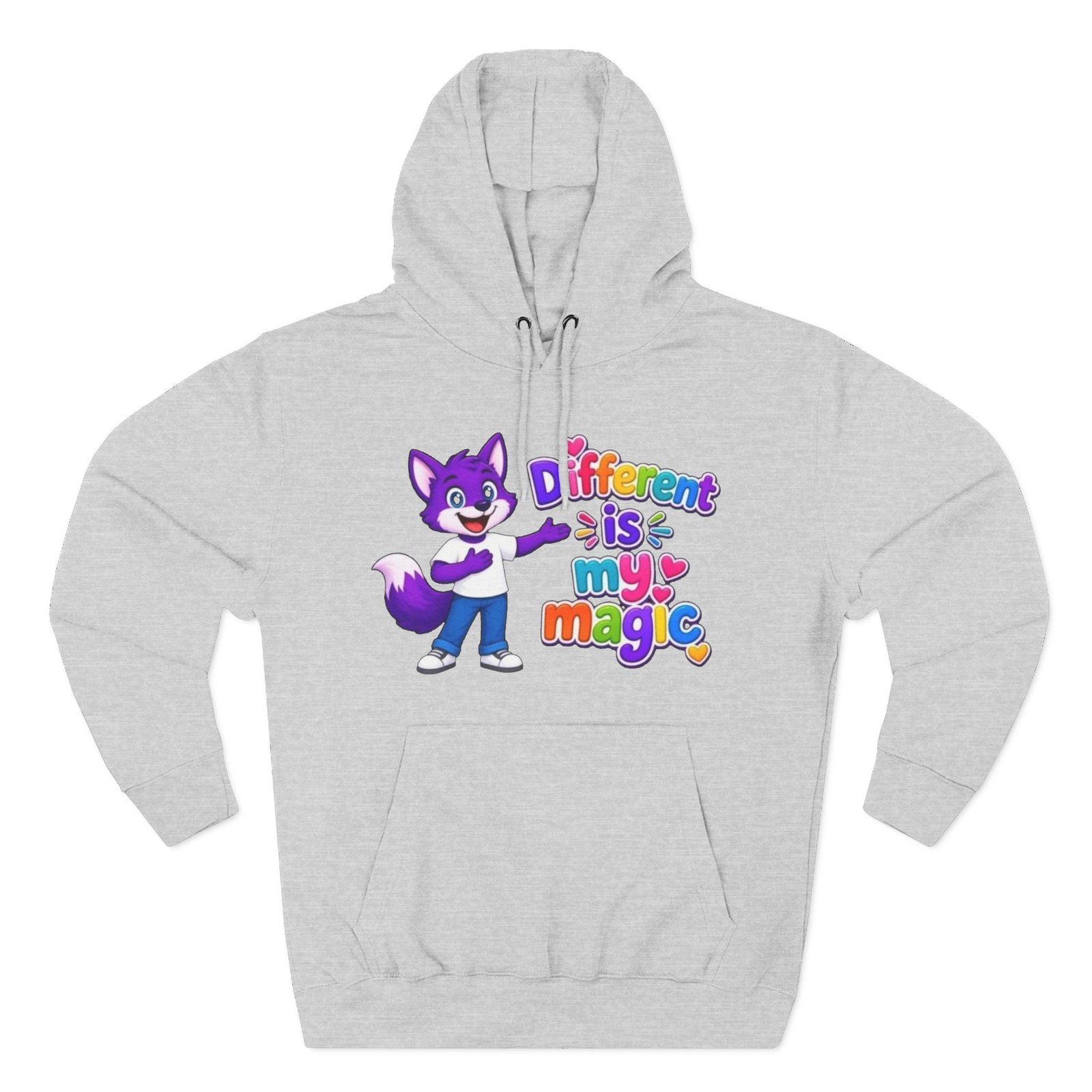 Three-Panel Fleece Hoodie __ ' Different is My Magic ' - Image 5