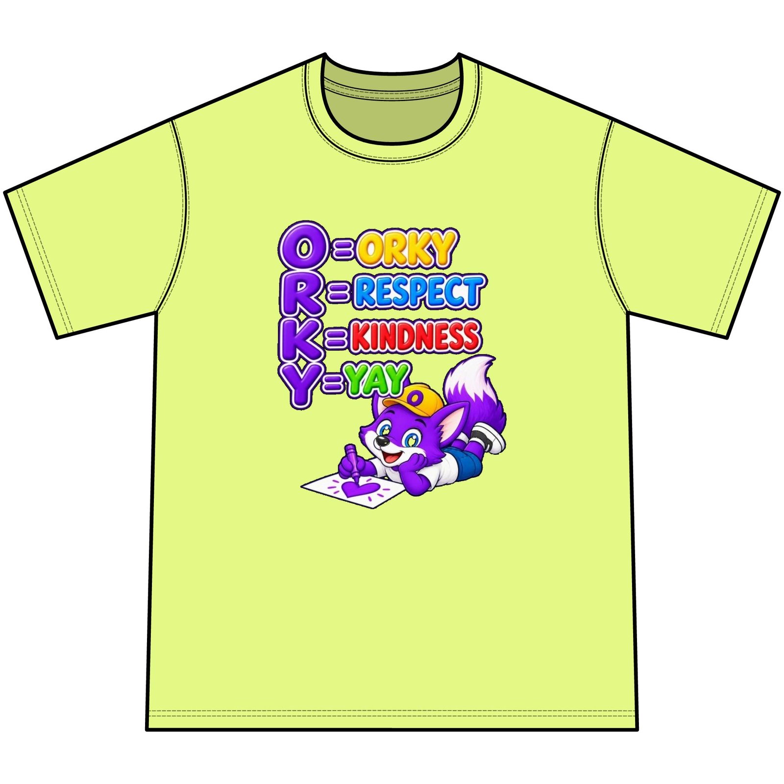 Youth Tie-Dye Tee — "ORKY: Respect • Kindness • Yay" - Image 7